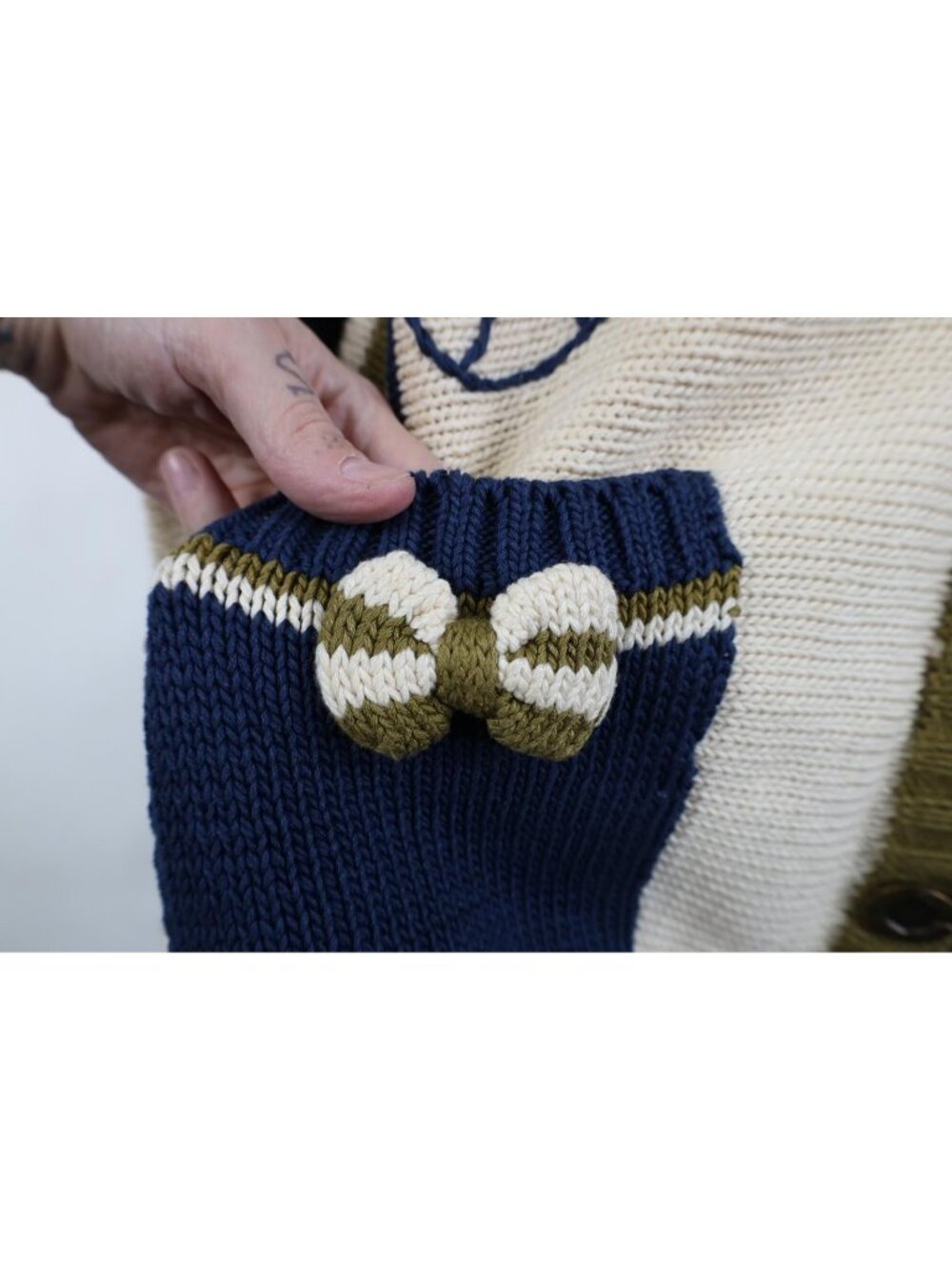 Vintage 80s Womens Medium Bicycle Cycling All Over Print Knit Cardigan Sweater - Picture 6 of 16
